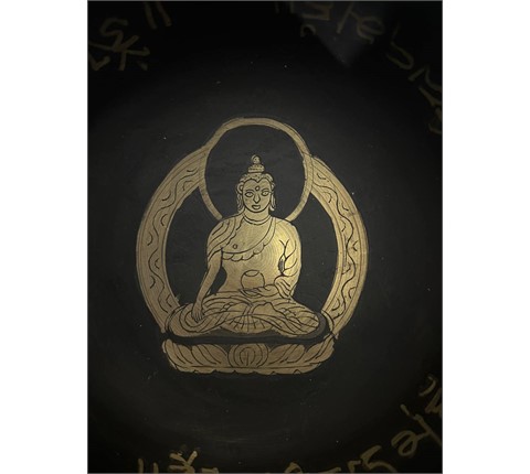 کاسه تبتی دست ساز نقش برجسته قطر 15 سانتی متر